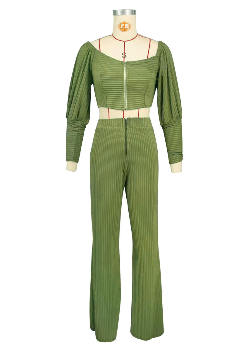 Women Casual Long Sleeve Top and Pant Two-Piece Set 8