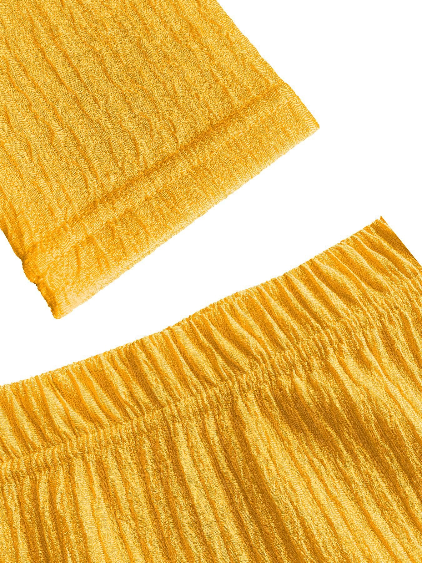 Women Solid Zippered Cropped Top Two-piece set with ruffled skirt 43