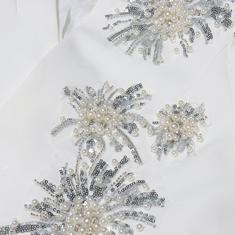 Women rhinestone design Solid Blazer 16