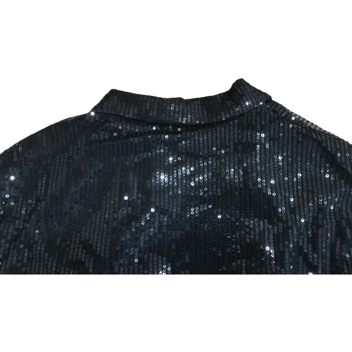 Women Solid Sequin Loose Shirt Dress 36