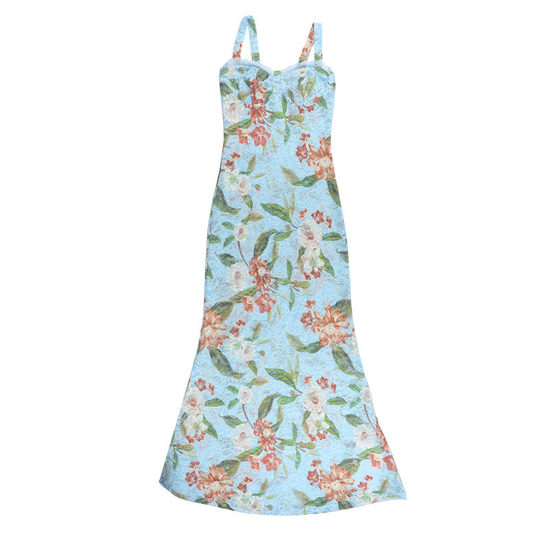 Women's Holidays Sleeveless Lace Trimmed Print Dress 9