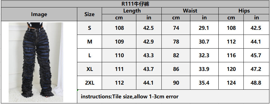 Women Double Ripped Denim Pants 8