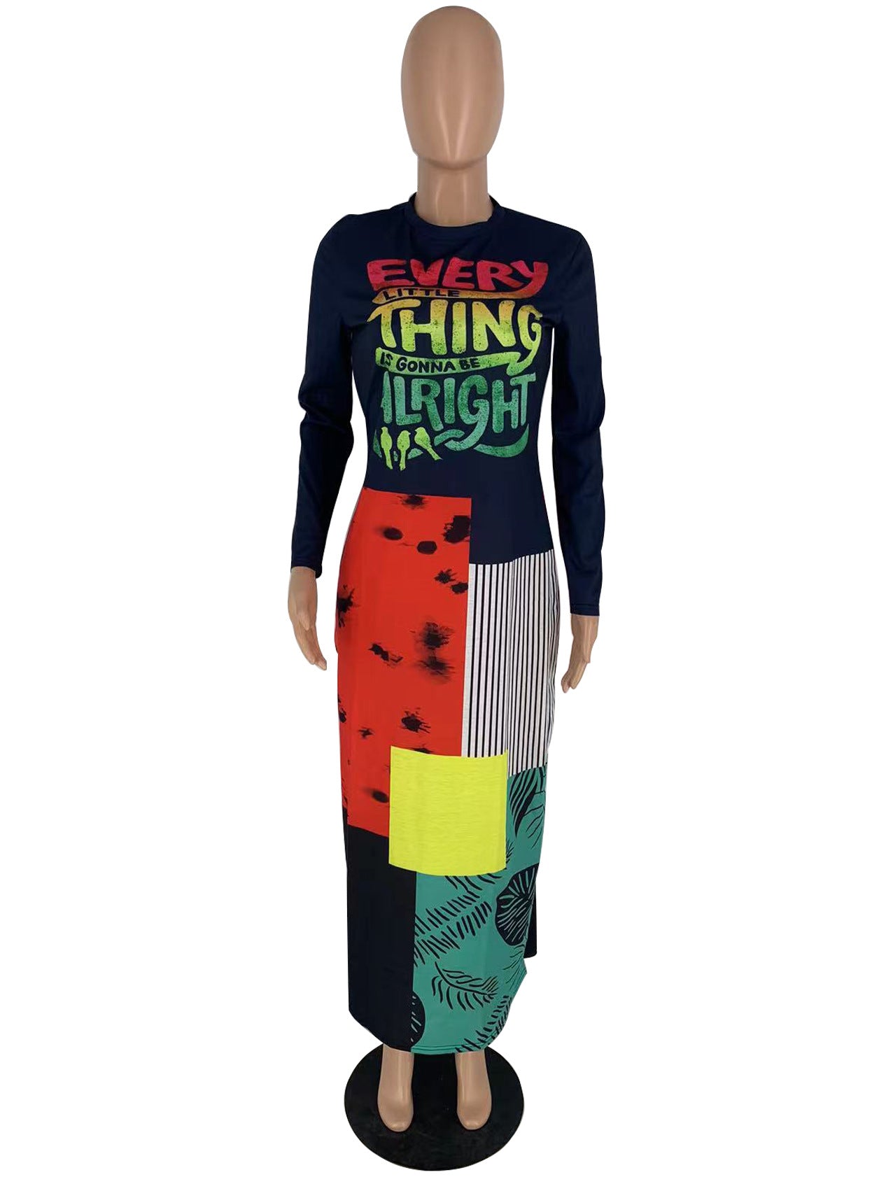 Printed Letter Long Dress 9