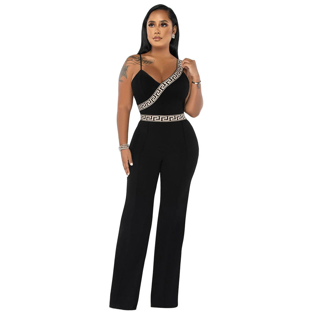 Solid Color Sexy Strap Women Jumpsuit 7