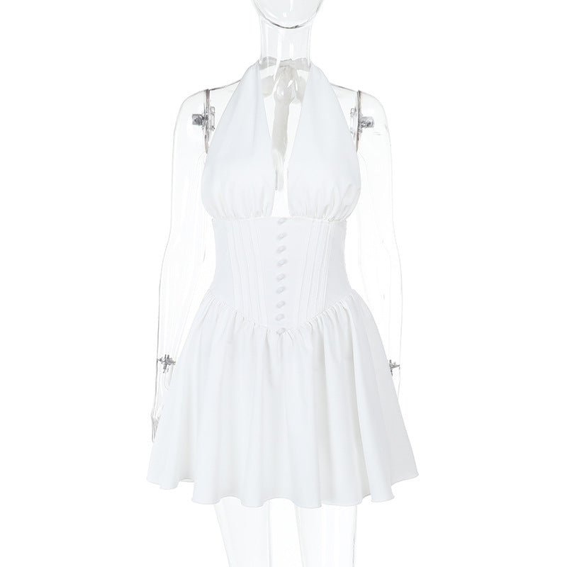 Women Spring Sexy Halter Neck Dress 5