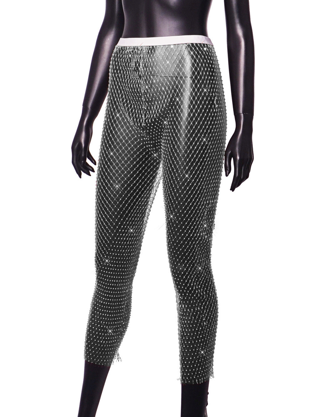 Women Sexy Rhinestone Fishnet Pants 53