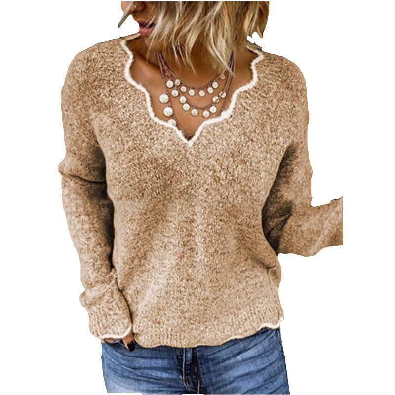 Women v-neck knitting sweater 14