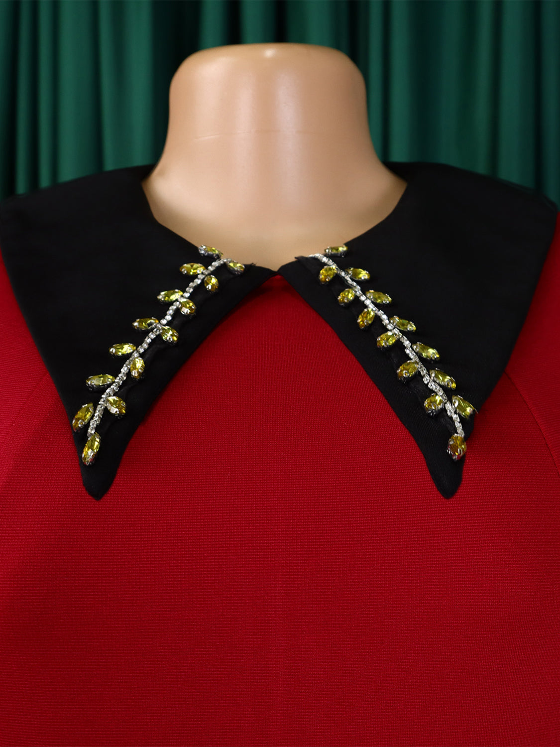 African Women Solid Long Sleeve Turndown Collar Elegant Dress 24