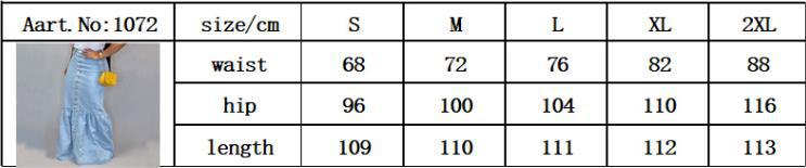 Women Stretchy Denim Fishtail Skirt 5