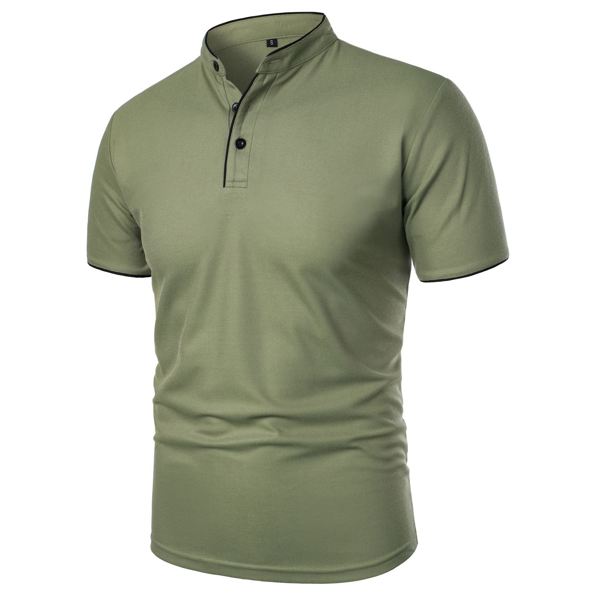Men's Summer Solid Short Sleeve Polo T-shirt 26