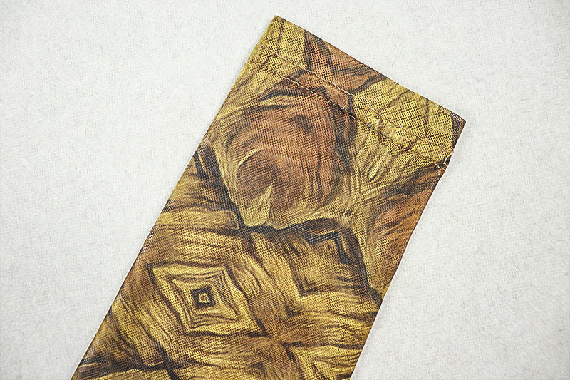 Elegant Women's Slim Waist Semi-Sheer Printed Round Neck Long Sleeve A-Line Dress 12