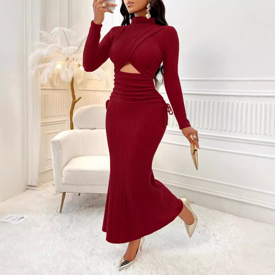 Women autumn Round Neck dress 3