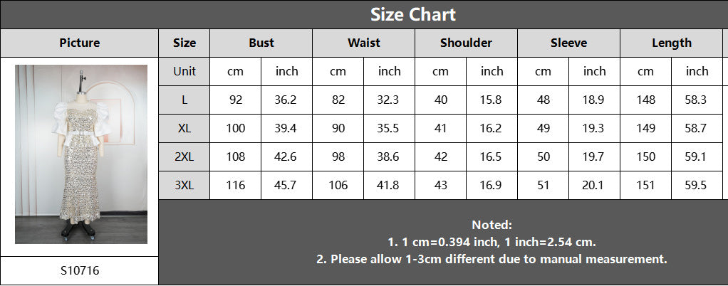 Plus Size Women's Autumn Sequin Mermaid Dress High Waist Party Evening Gown 14