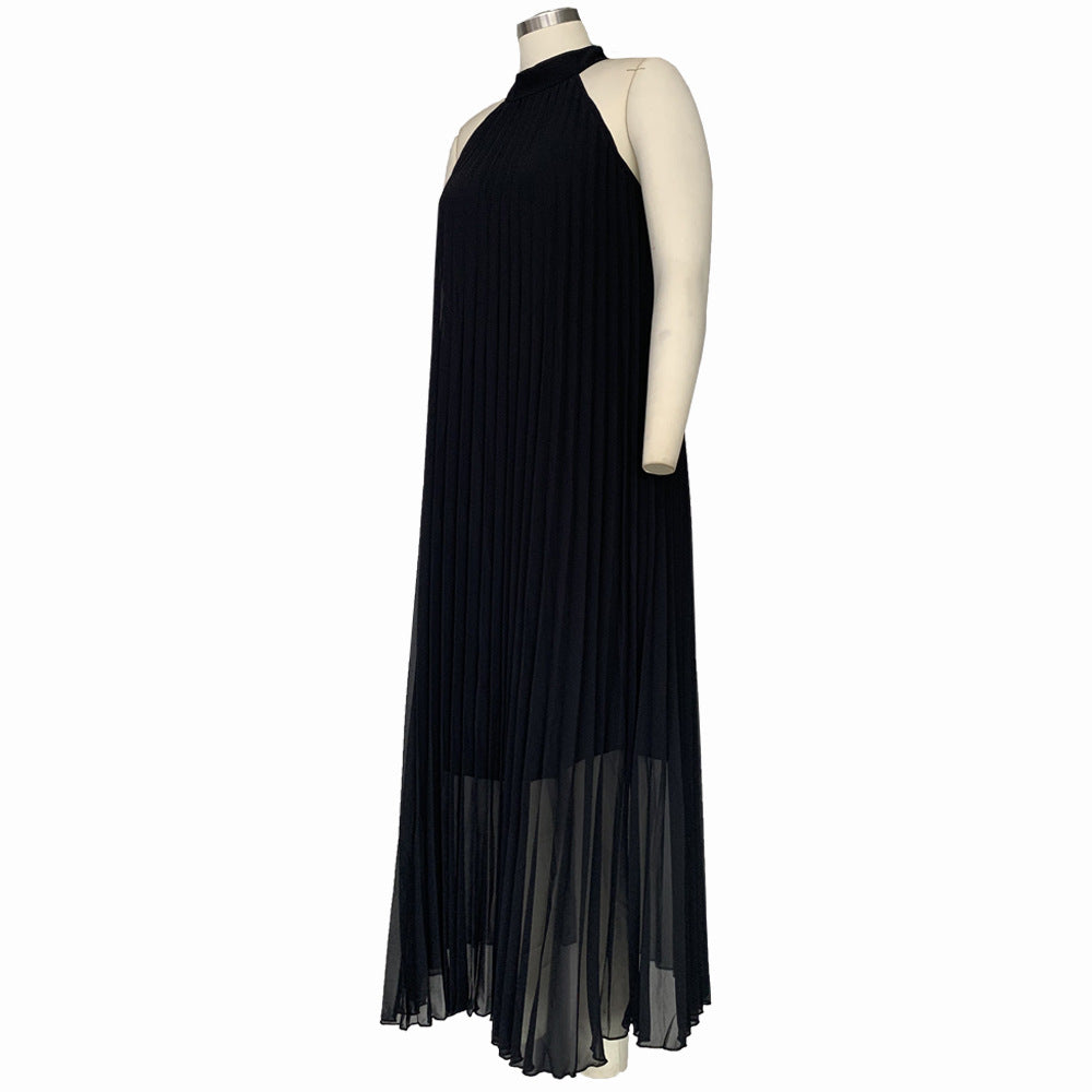 Women Pleated Loose Sleeveless Dress 20