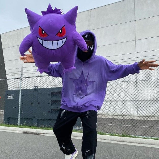 Men's and Women Loose Zipper Pentagram Loose Hoodies