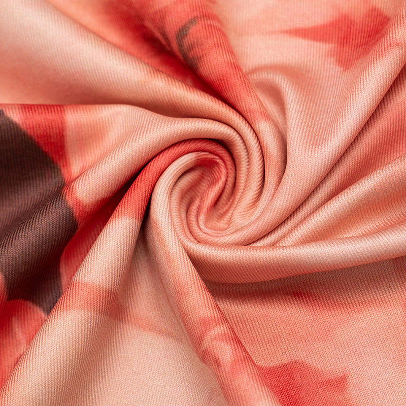 Women Fall/Winter Round Neck Floral Print Long-Sleeved Top and Pants Two-Piece Set 20