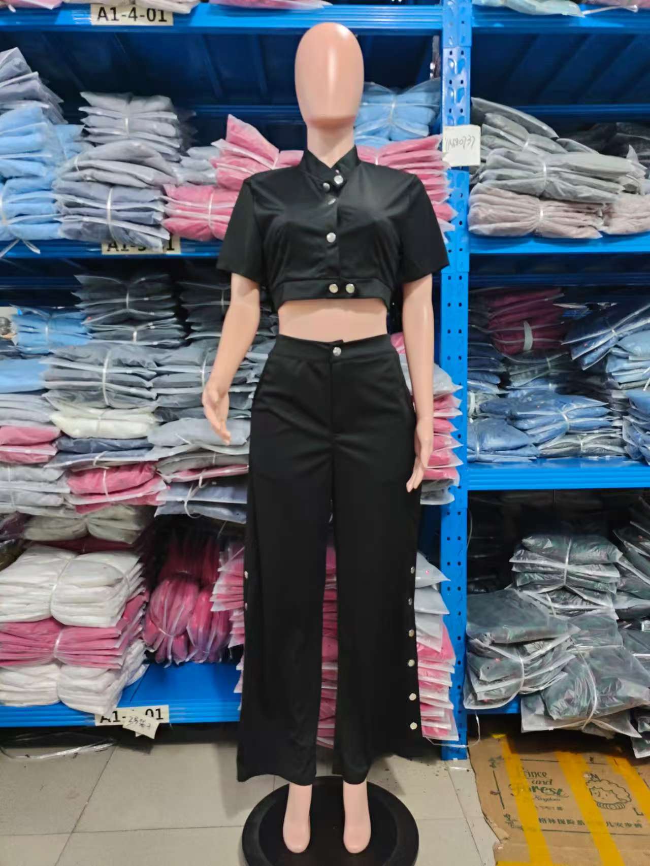 Summer Women's Fashion Short Sleeve Two-Piece Pants Set 4