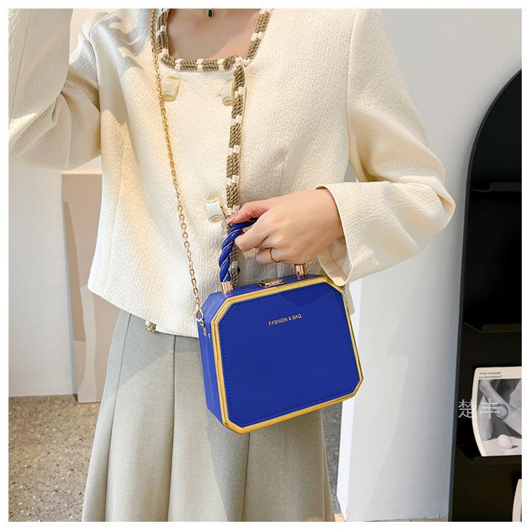 Small Bag Women's Fashion Chain Bag Hard Shell Handbag Shoulder Crossbody Box Bag 28