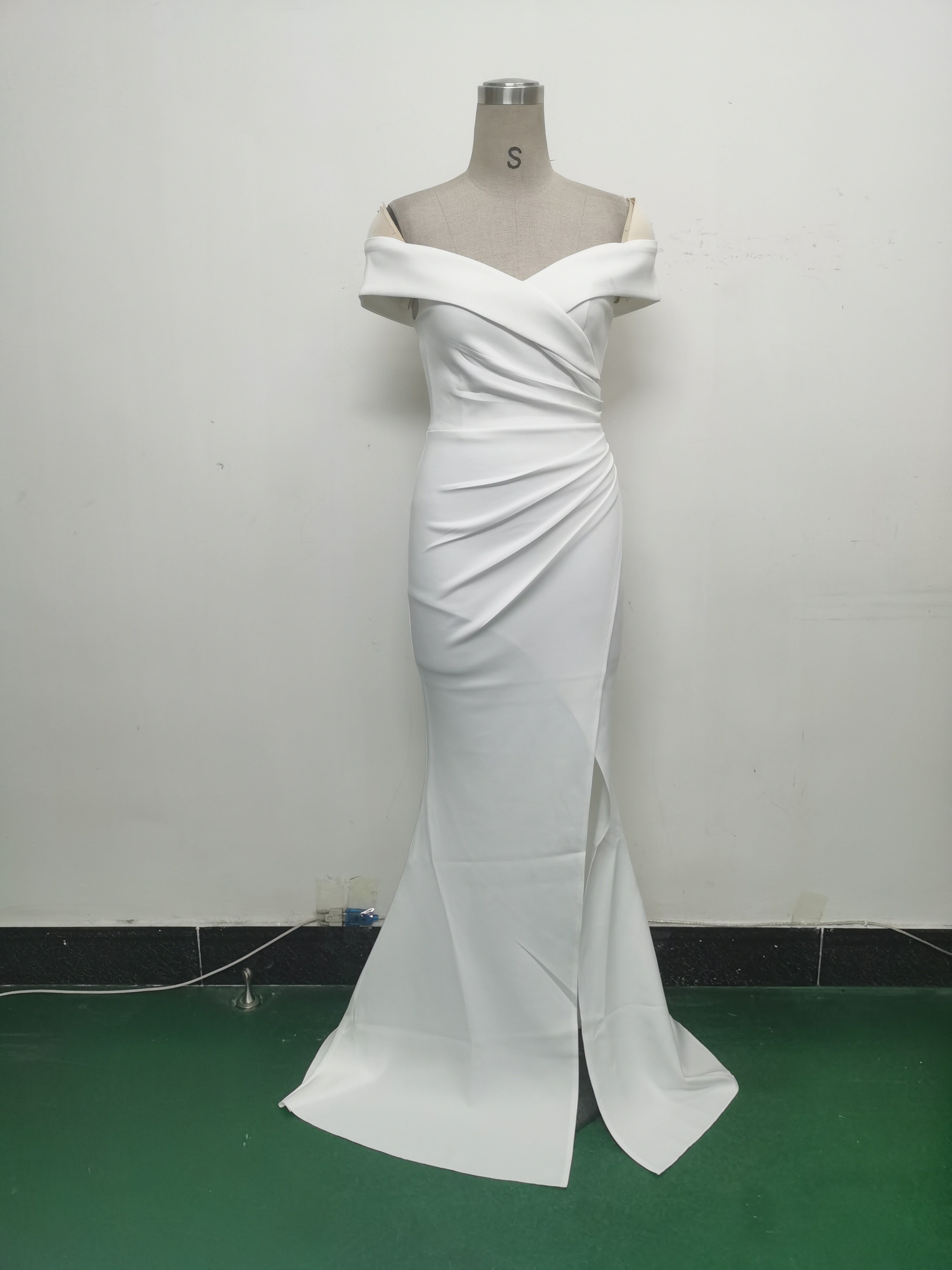 Women Off Shoulder split fishtail evening dress 21