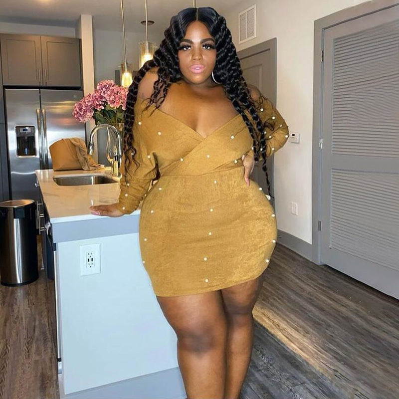 Women's Plus Size Chic Nightclub Slim Bodycon Dress 3