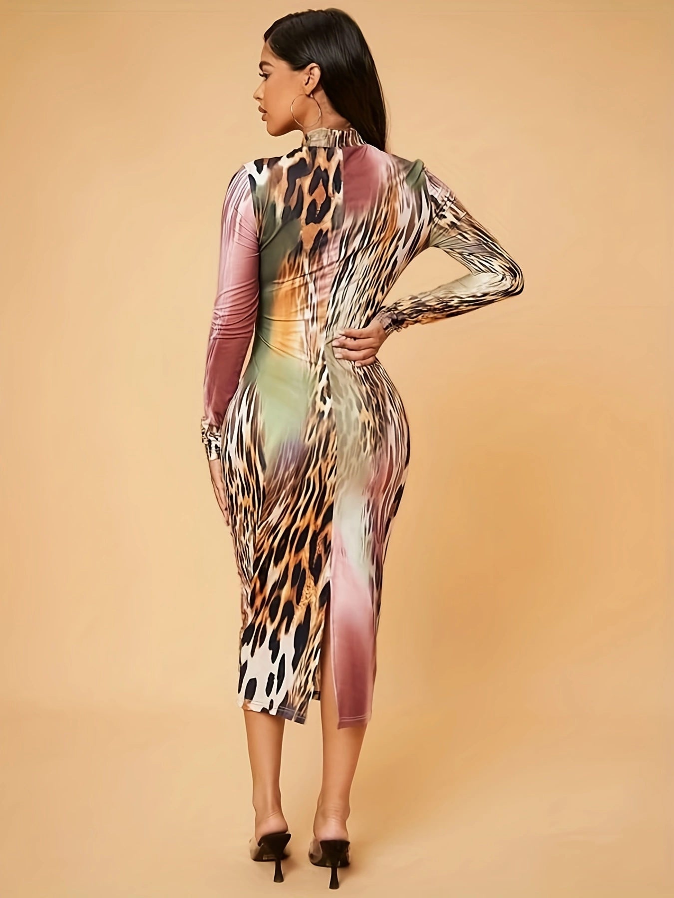 Women Multi-Color leopard print dress 5