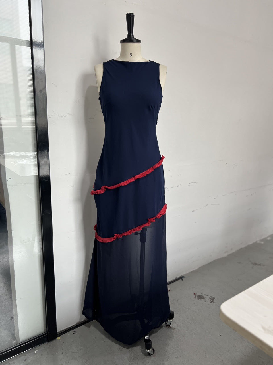 Women Summer Sleeveless Mesh Slit Dress 5