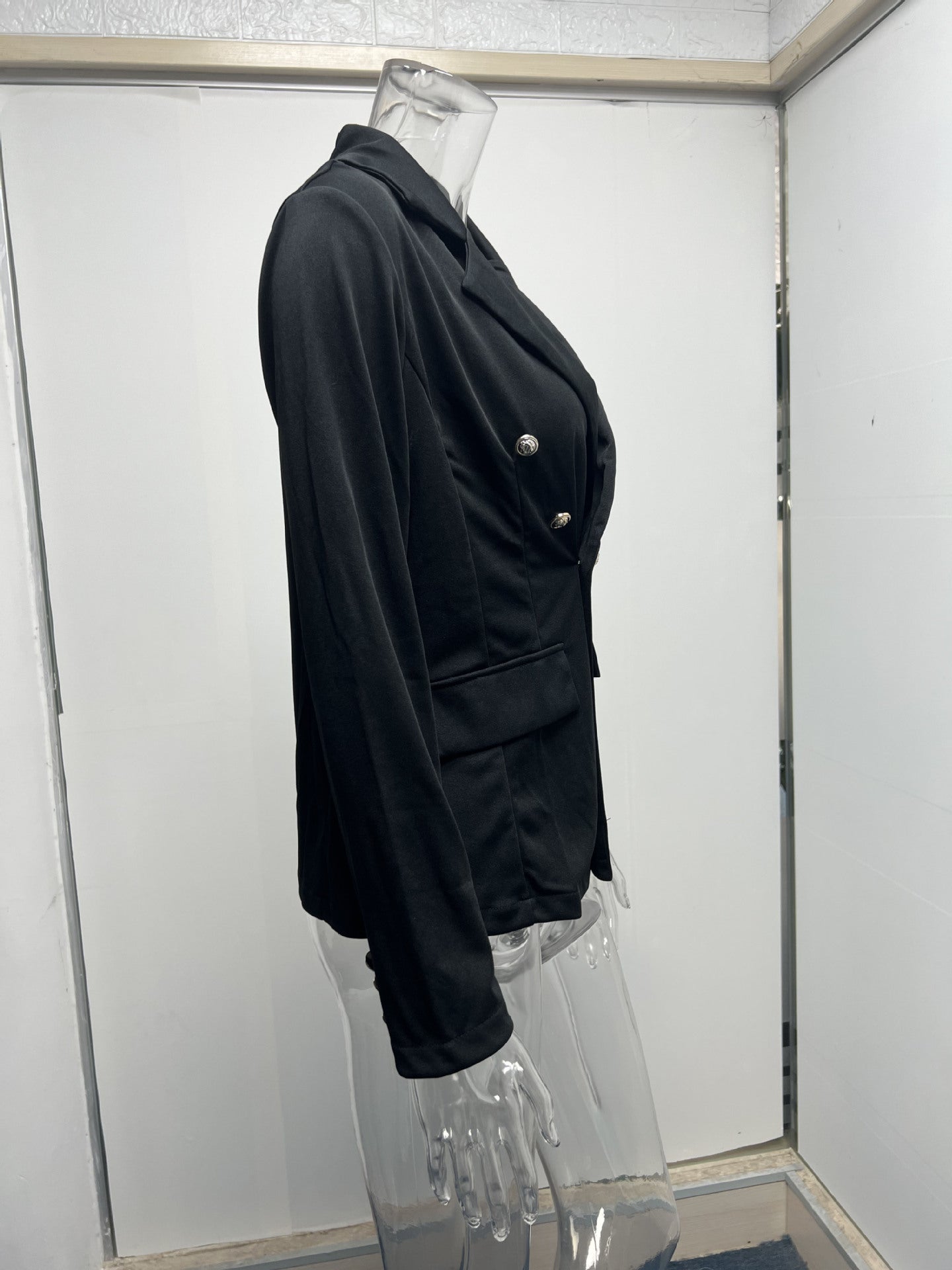 Women Long Sleeve Buttons Blazer 21