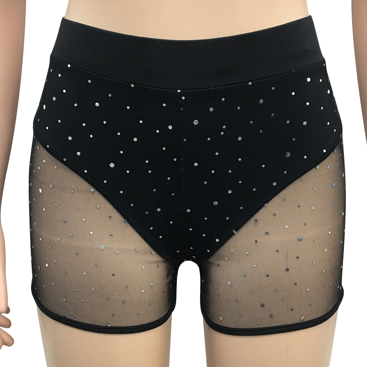 Fashionable women's mesh sequin two-piece Shorts Set 27