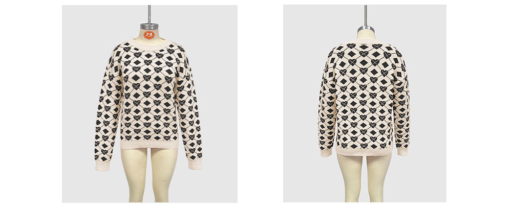 Women Autumn/Winter Heart Valentine's Day Sweater 8