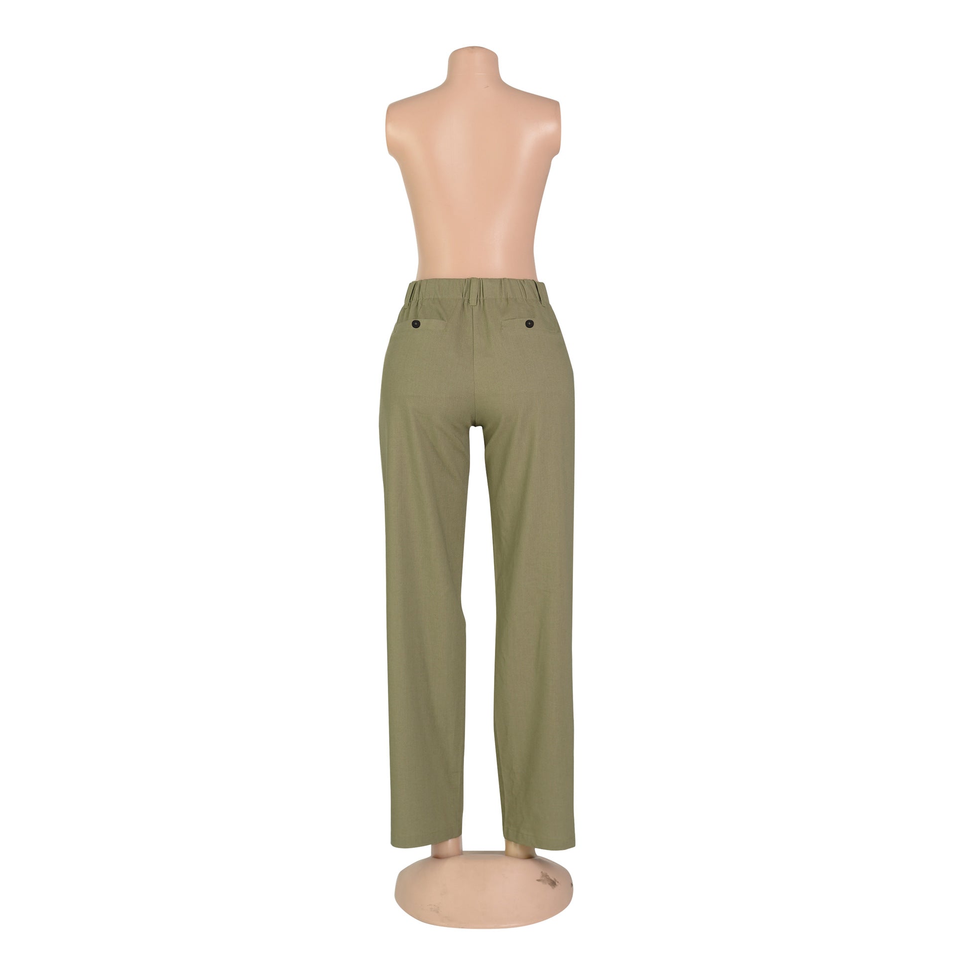 Women's Linen Cotton Casual Pants Breathable Straight Pants Linen Trousers Summer 26
