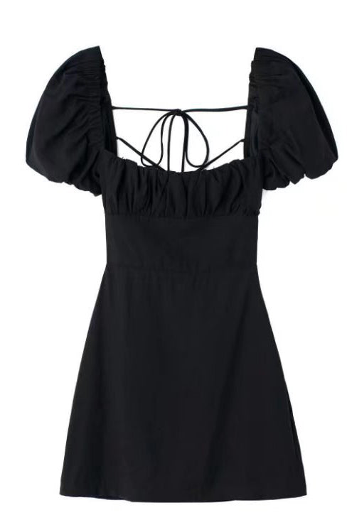 Women Square Neck Short Sleeve Dress 7