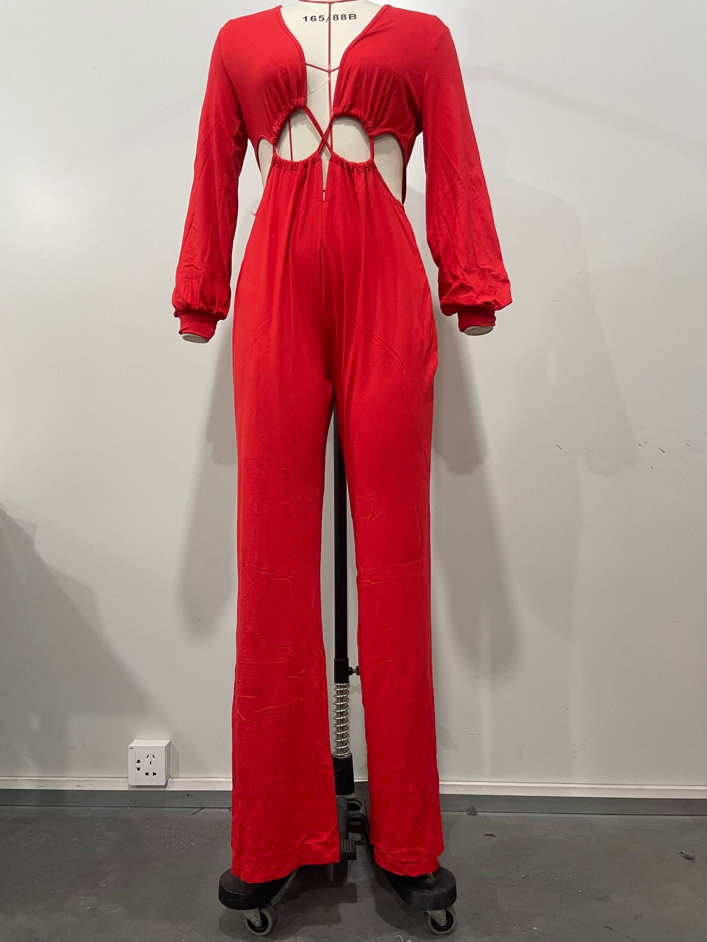 Feminine Solid Color Women's Long Sleeve Jumpsuit 9