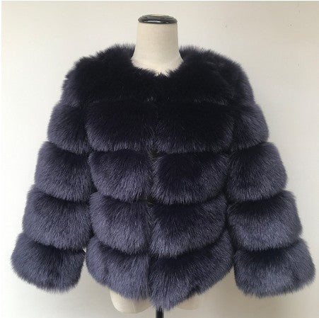 Women's Cropped Long Sleeve Fur Faux Fur Coat 59
