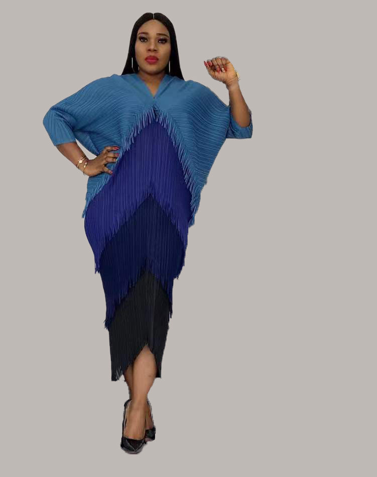 Miyake Pleated Spring Fringed Basic Dress 7