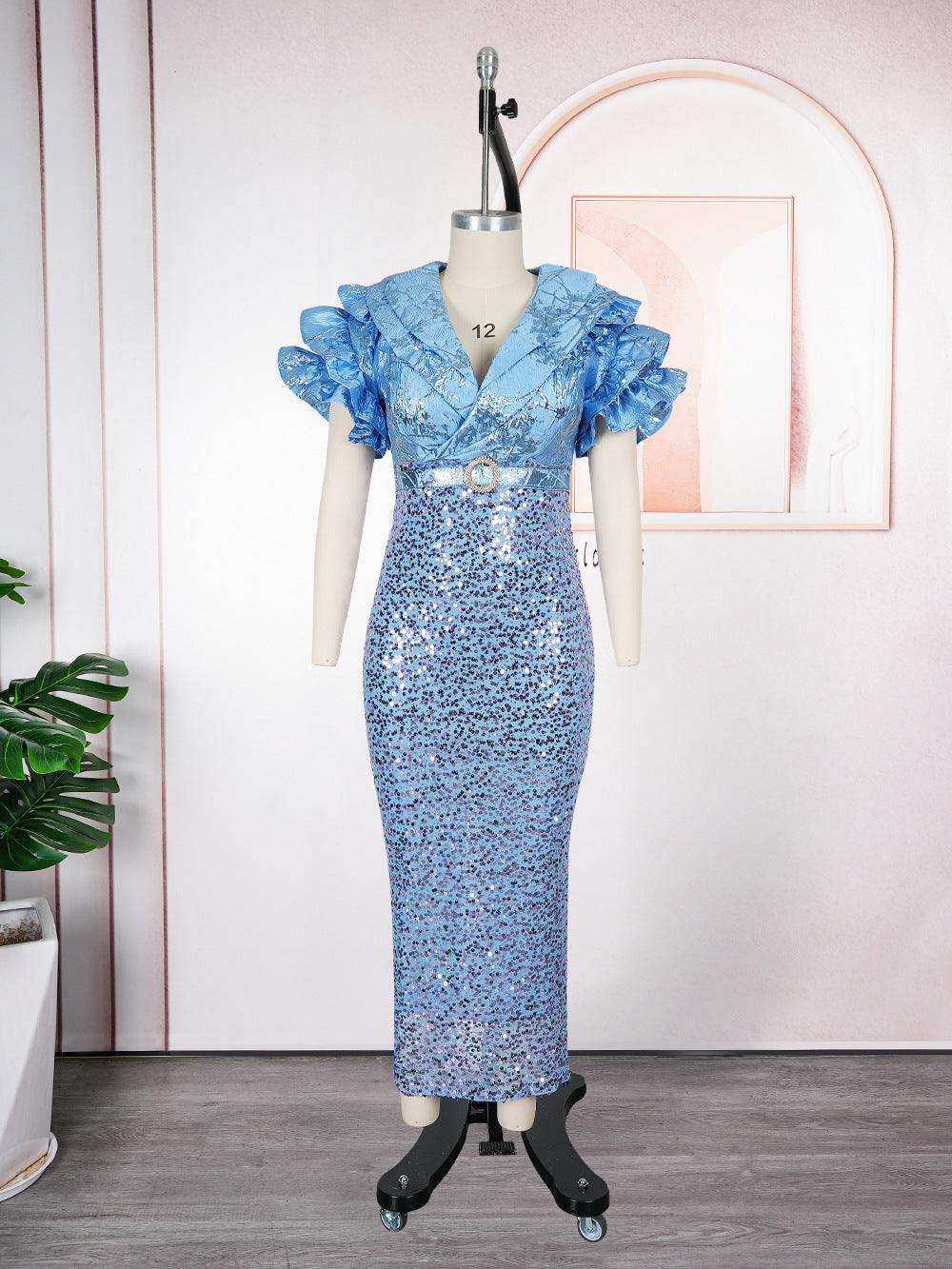 Sequin Dress Women's Plus Size Party Evening Gown 8