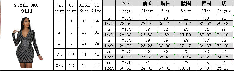 Women's Beaded Long Sleeve Sexy Evening Dress 5