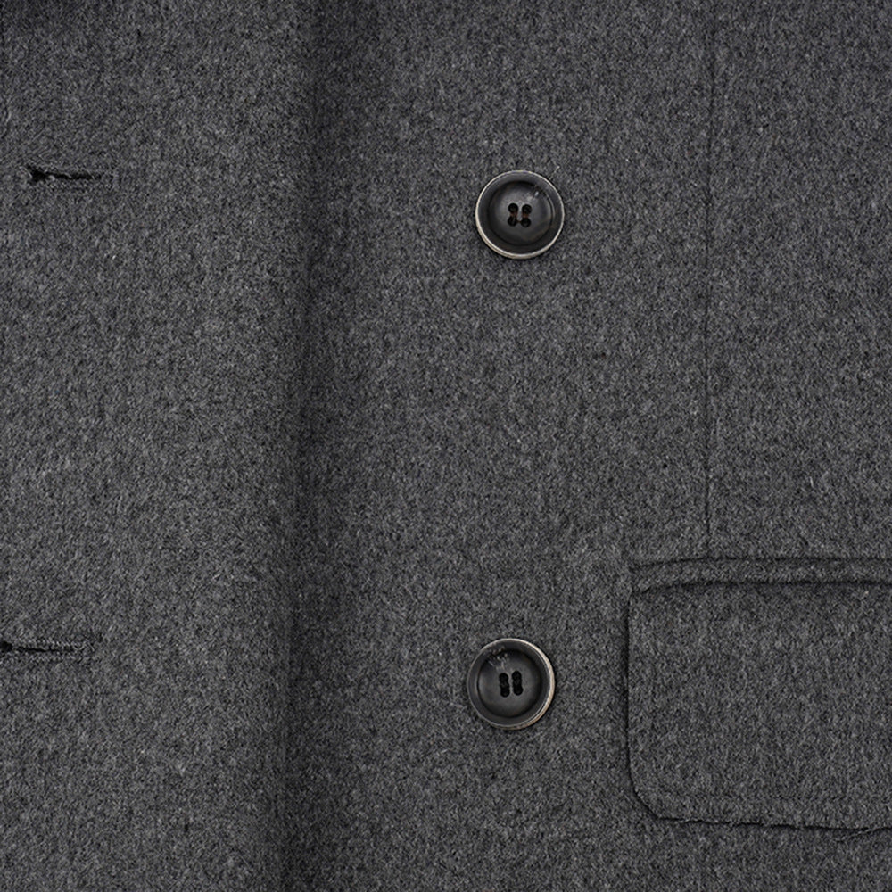 Women Winter Loose Oblique Button Placket Irregular Blazer 12