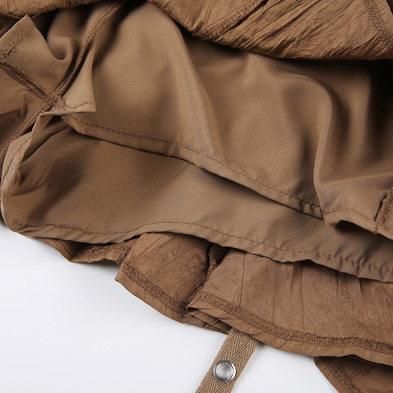 Fashion Low-Waist Metal Buckle Belt Irregular Ribbon Skirt 22