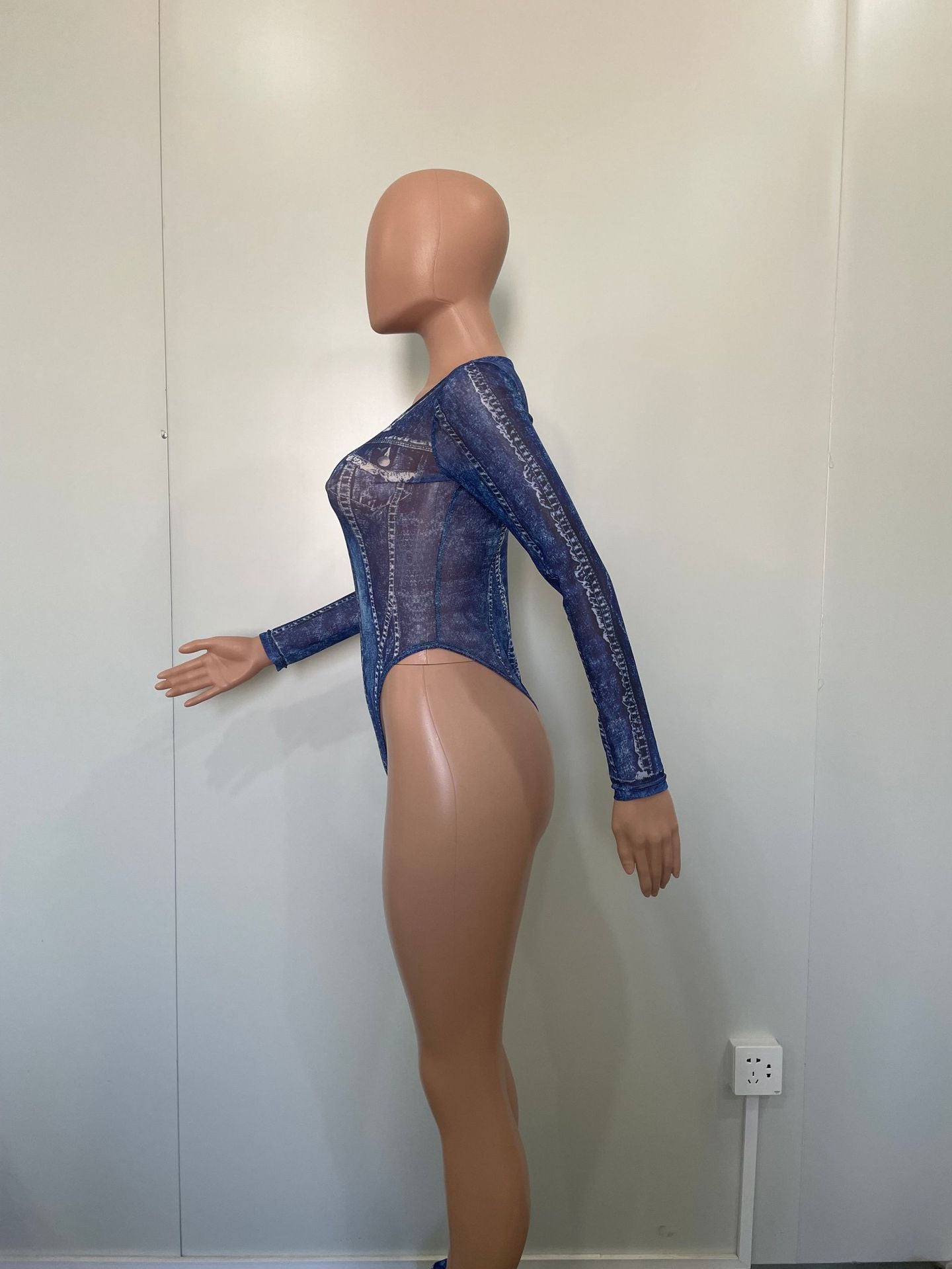 Women Mesh Bodysuit and Print Skirt two-piece set 12