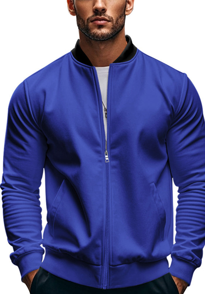 Autumn Stand Collar Men's American Zipper Long-Sleeved Baseball Jacket