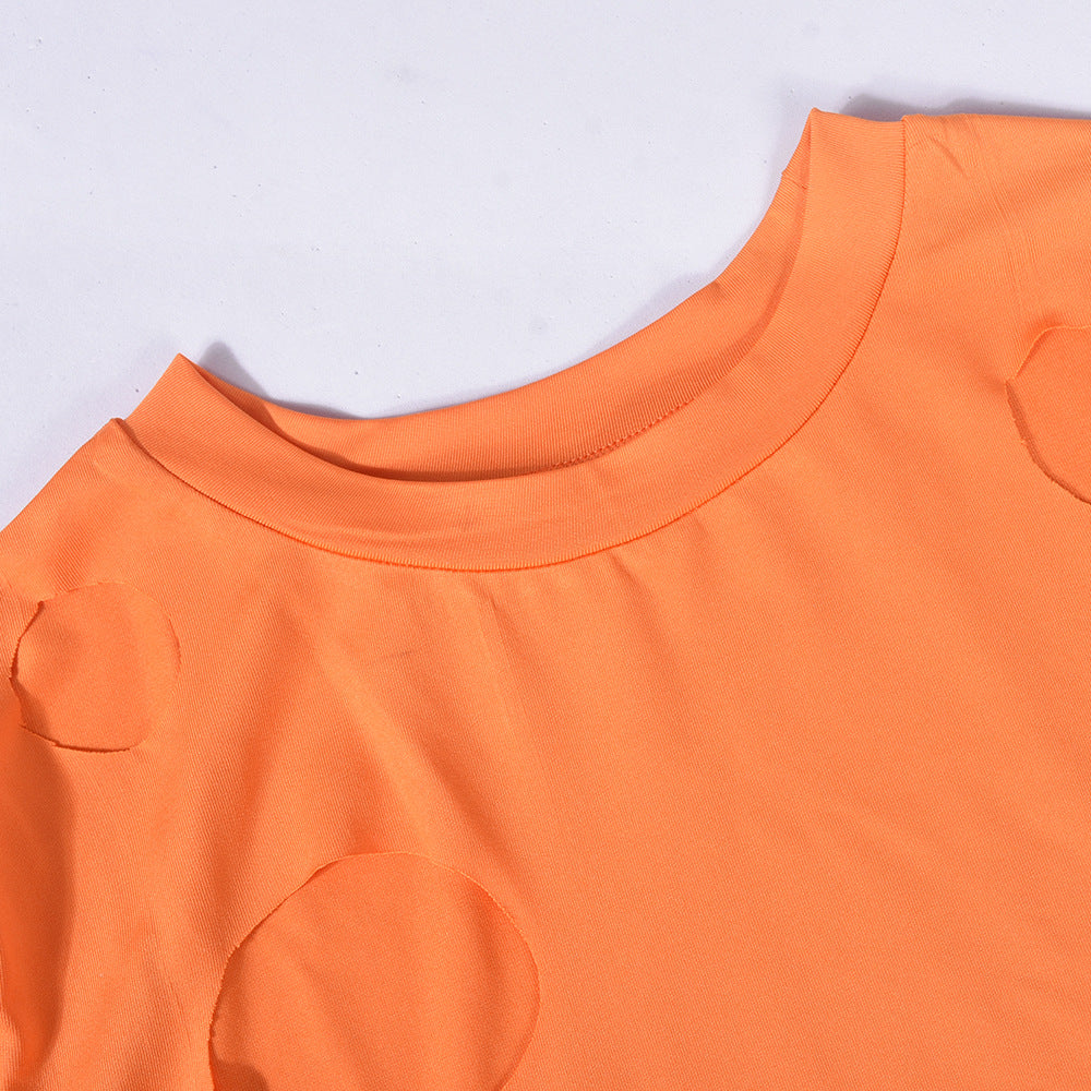 Women summer style ripped crop top and skirt Two Piece Set 8