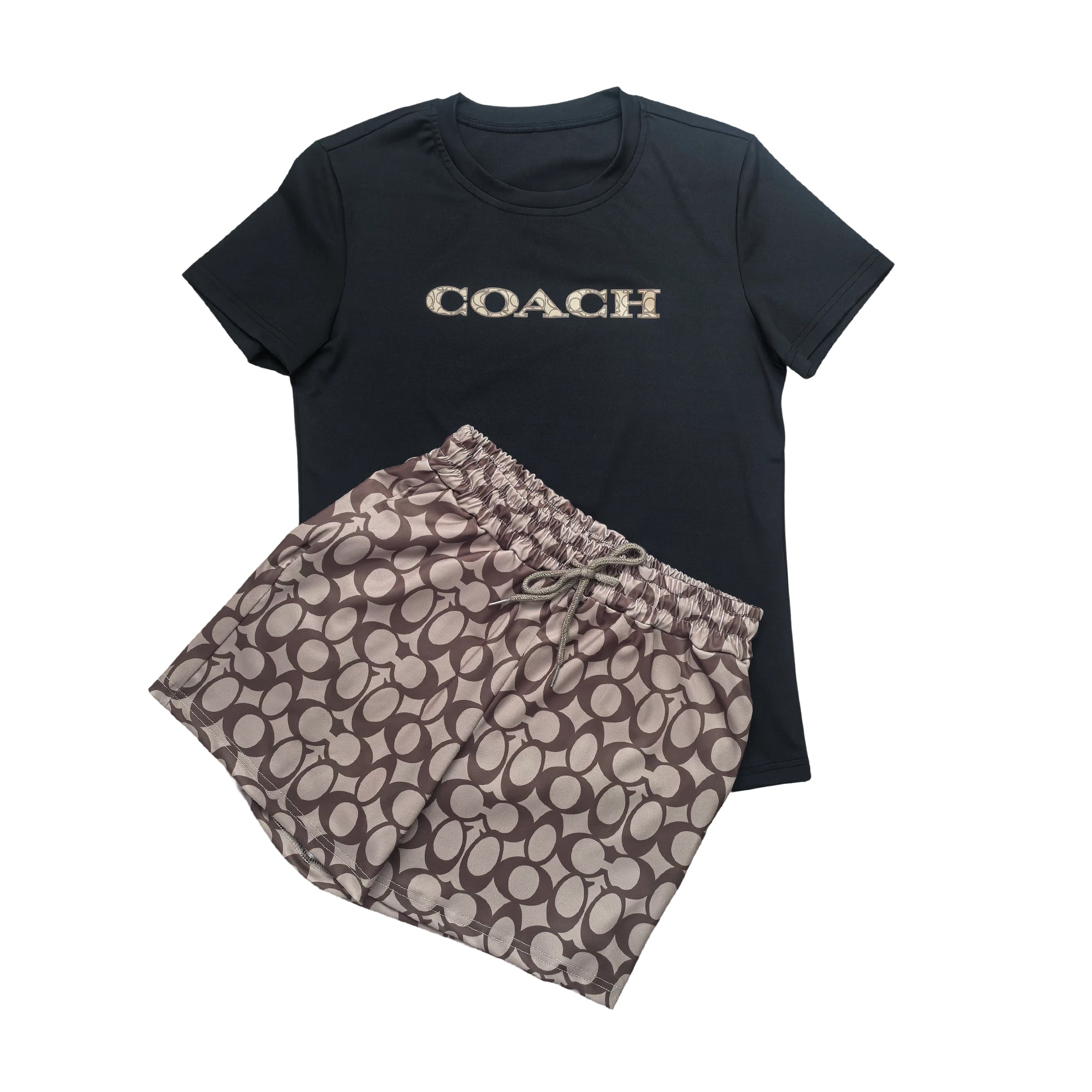 Women casual printed short-sleeved Top and shorts two-piece set 6