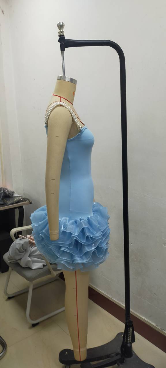 Sexy Strap Off Shoulder Slim Ruffled Mesh Patchwork Party Dress 11