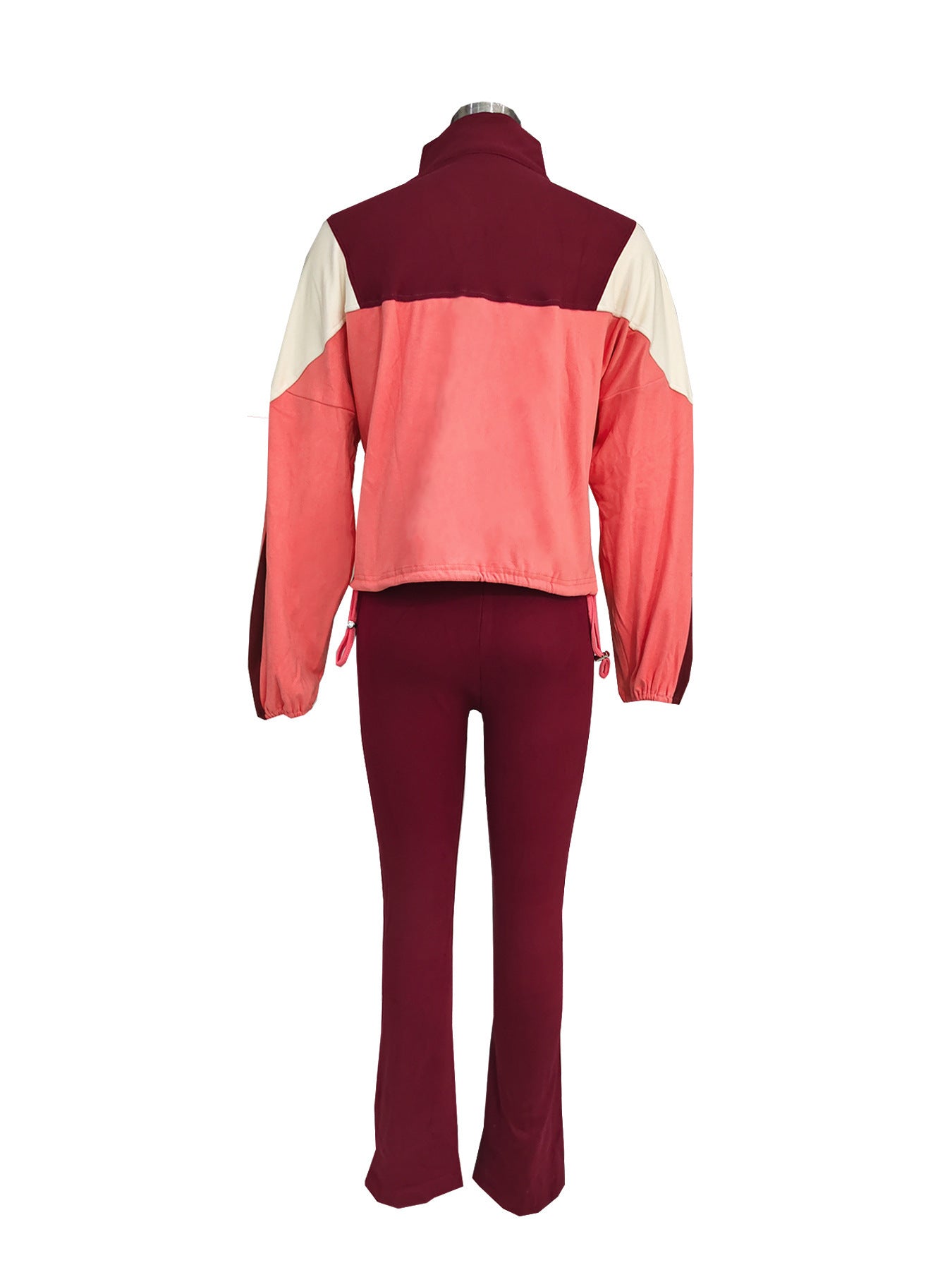 Women Colorblock Zipper Top and Pant Sports Two-Piece Set 10