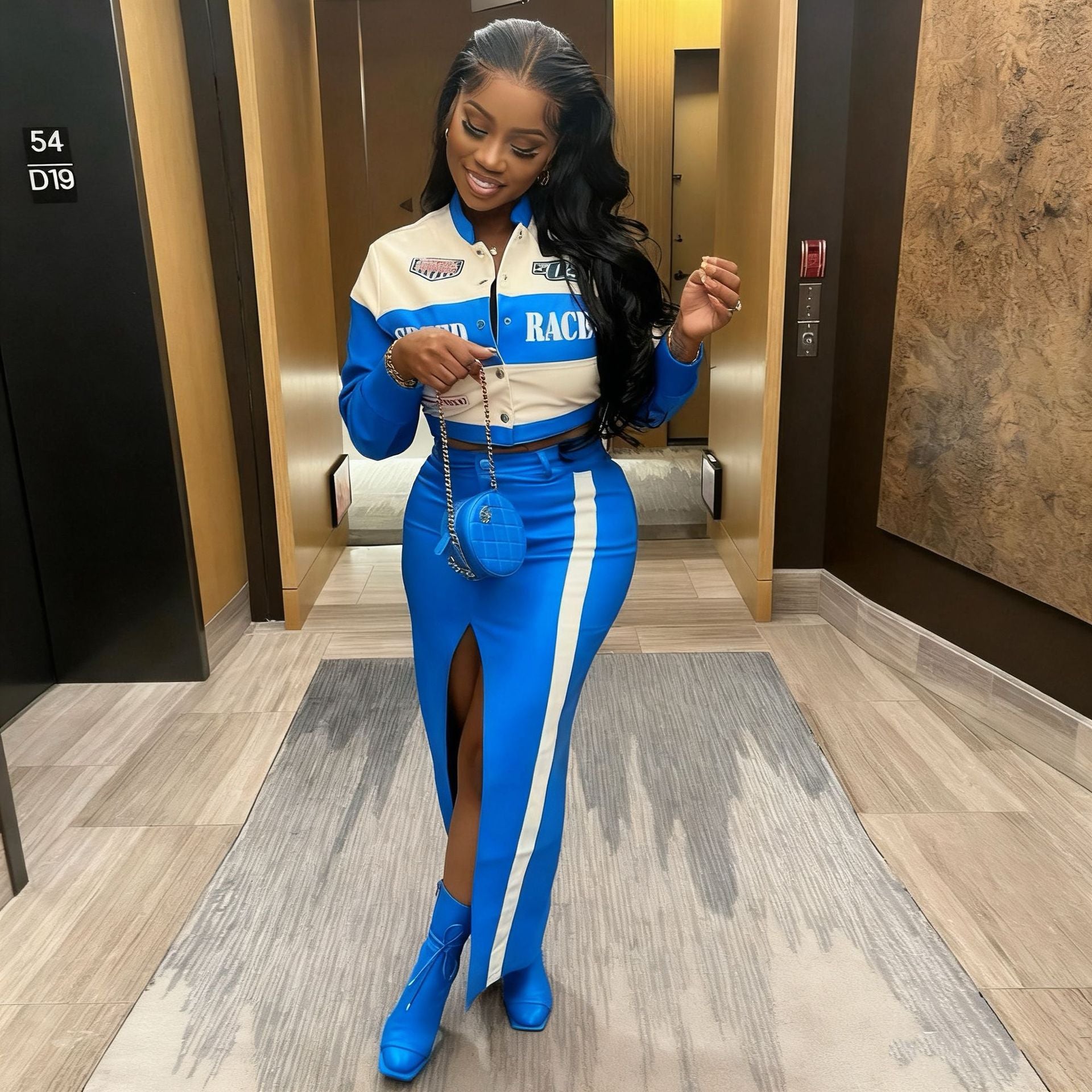 Women's PU Leather Print Jacket 14