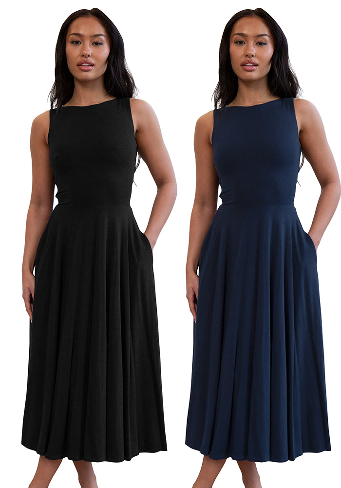 Women Solid Sleeveless Dress