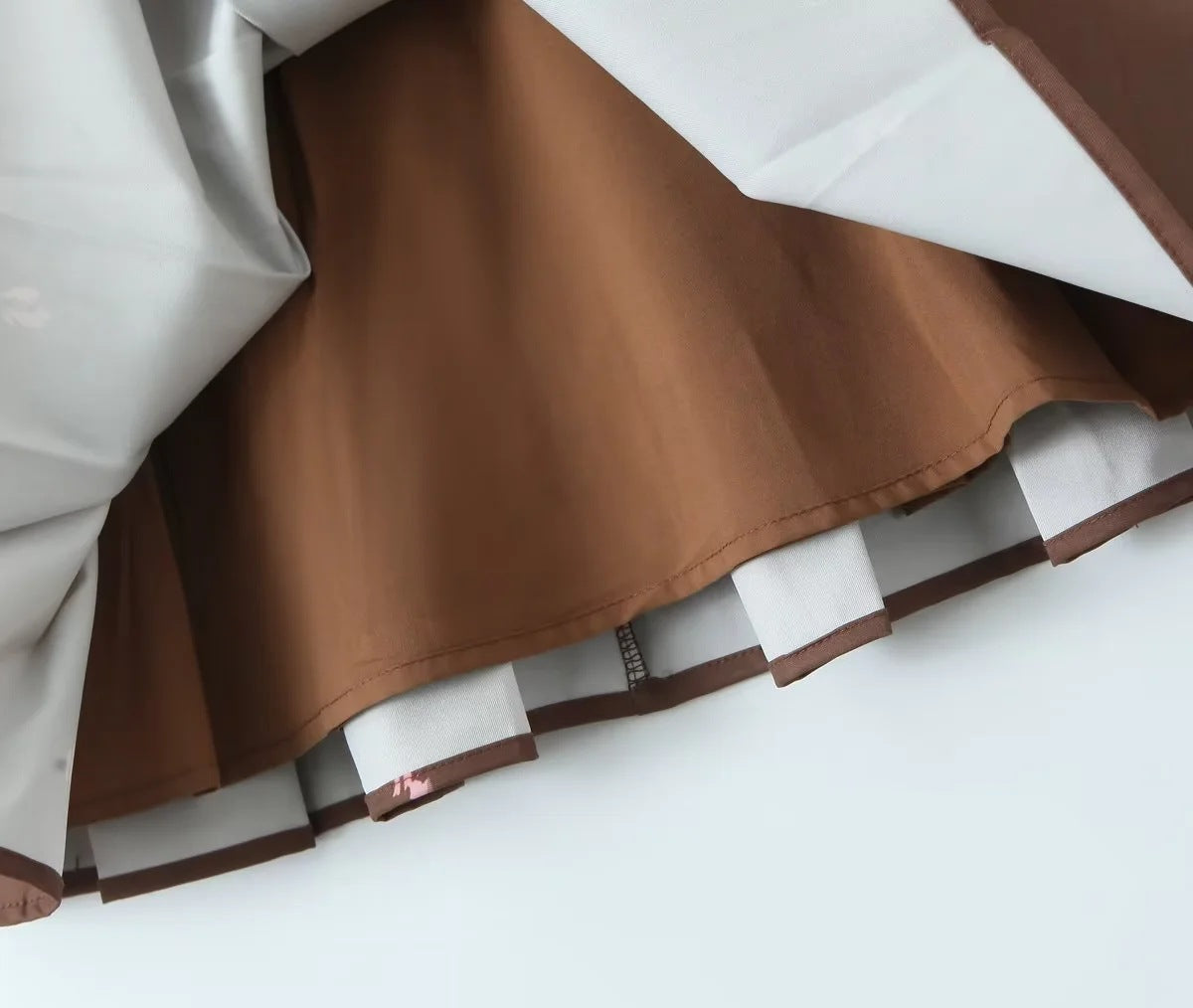 Women Summer French sexy belted pleated printed suspender dress 15