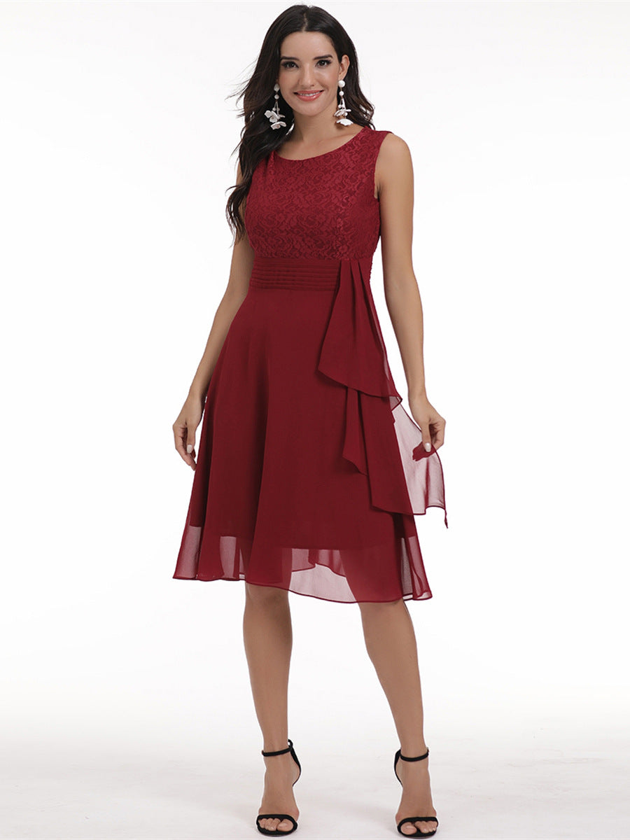 Women chiffon lace dress 18