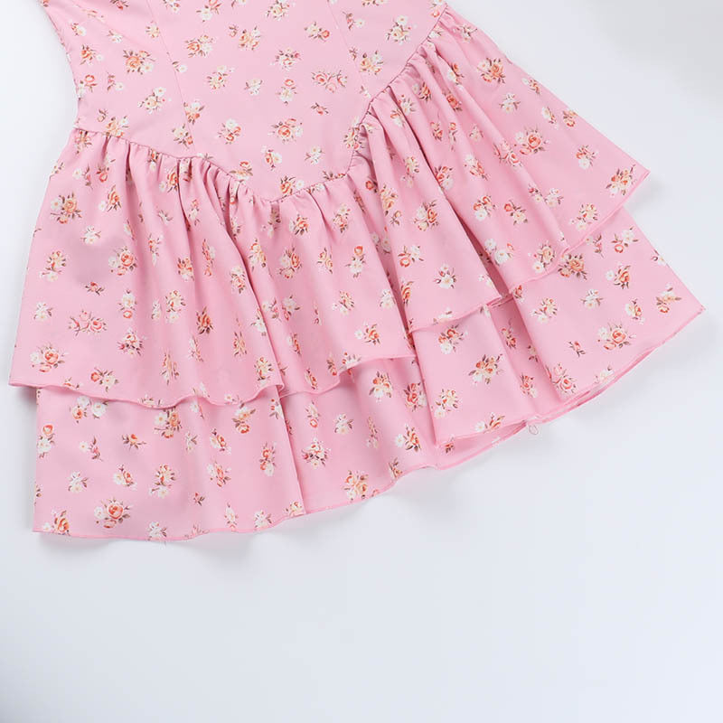 Women Spring Summer Strap Sexy Backless Floral Dress 12