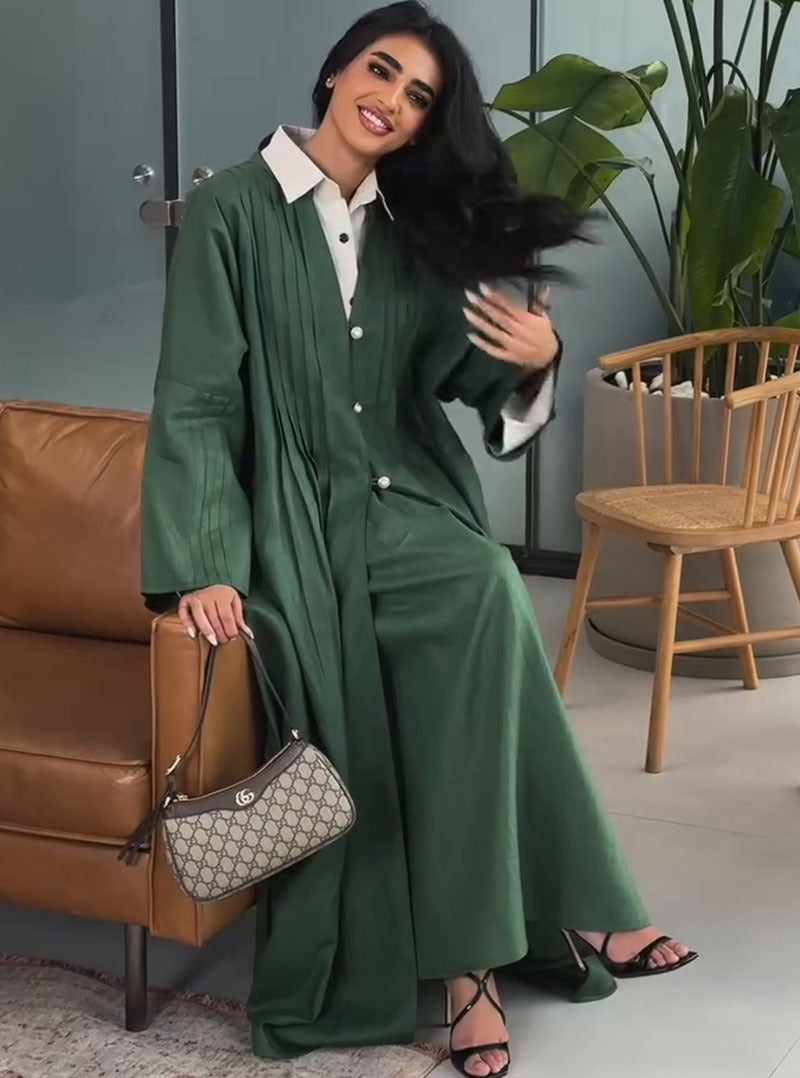 Chic Fashion Pleated Loose Long Shirt Coat 6